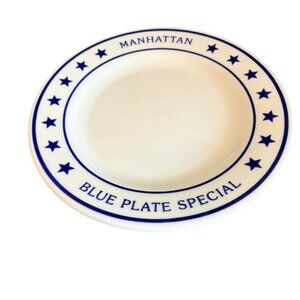 Fishs Eddy Manhattan  Blue Plate Dinner Plates